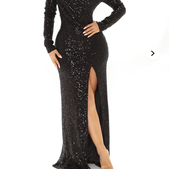 Fashion Nova Black Sequin Long Sleeve Dress - Picture 5 of 5